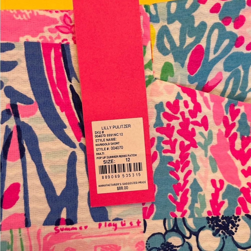 NWT Lilly Pulitzer Marigold skort Pop Up Summer Remix Patch sz 12 - Picture 3 of 6